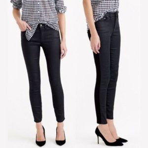 J. Crew Black Cropped Coated Skinny Jeans B5402
